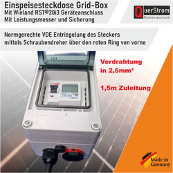 Gridbox Einspeisebox /Einspeisedose mit Wielandbuchse-RST+Leistungszähler 2,5mm²