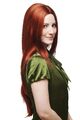 Perücke kupfer-rot glatt sehr lang strenger Scheitel Haarersatz 75 cm 3217-350