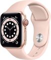 Apple Watch Series 6 40 mm Aluminiumgehäuse gold am Sportarmband sandrosa [Wi-Fi