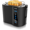 Arendo EL Toaster 2 Scheiben Touchpanel 800W LED Display Edelstahl Schwarz