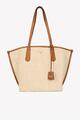 Michael Kors Damen Tasche Beige Handtasche Shopper, Stofftasche Groß