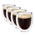 4x Doppelwandiges Espresso Glas 80 ml Thermogläser Espressotassen Kaffeegläser
