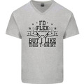 Fitness Id Flex Aber I Like This Lustig Herren V-Ausschnitt Baumwolle Maglietta