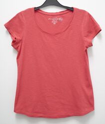 H&M L.O.G.G. Damen T-Shirt Shirt Größe M kurzarm Bluse Tunika rot 100% Baumwolle