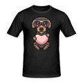 Rauhaardackel T-Shirt Hund Mit Herz Und Sonnenbrille Geschenk