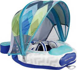 HECCEI Schwimmring Baby Schwimmhilfe Mambobaby Schwimmreifen mit Dach & Schwanz