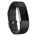 Ersatz Silikon Armband in Schwarz für Fitbit Charge 2 Fitness Sport Tracker 