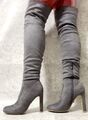 LUXUS Overknee Stiefel Winterschuhe Damenschuhe High Heels Absatz Party Designer