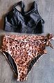 Bademoden Bikini -/Zweiteiler  Schwarz/Leopard Gr.XL Neu