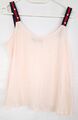 N-Value Top Damen Oberteil Shirt Sommer Perlen Transparent Gr. 36 Rosa