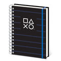 Playstation - Pinstripe Dark - Notizbuch A5, Spiralbindung, Buch liniert