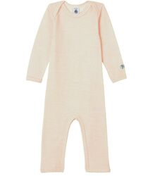 Petit Bateau warmer Strampler rosa Streifen aus Wolle und Baumwolle 3-36 Monate