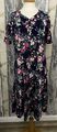 Peter Hahn green cotton Kleid midi A-Line mille fleur Blumenprint Romantik Gr 42