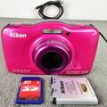 Nikon COOLPIX S32 13.2MP 3X Optical Zoom Digital Underwater Kids Camera Set Pink