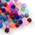 100 Stück Bunt 8mm Matt Glasperlen Glas Perlen Beads frosted Milchglas (4022)