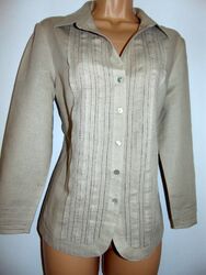 Neu mit Etikett Peter Hahn Leinen/Baumwollleiter StichTailored Bluse 38, UK12 UVP £97