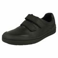 Jungen Clarks Rock Play schwarze Leder Schulschuhe