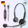 Kabelgebundenes mit Mikrofon Headset Kopfhörer USB Call Center Stereo Headphones