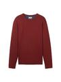 Tom Tailor - Strickpullover mit Rundhalsausschnitt - burgundy dark red melange