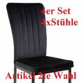 4 x Esszimmerstühle MODENA schwarz Samt/Velvet Esszimmerstuhl Küchenstuhl Stühle