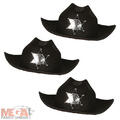 Kinder schwarz Filz Sheriffmütze Cowboy Junge Mädchen Westernstil Kostüm Zubehör 