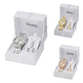 Firetti Damen Schmuck Set 4-tlg Armband Uhr Kette Ohrstecker Quarz Uhr analog S1