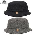 Sterkowski GLEN Schottischem Harris Tweed Wolle Bucket Hut Schwarz / Grau Muster