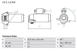 BOSCH Anlasser Starter 0 986 023 610 +122.59€ Pfand für MAZDA GG Station Wagon