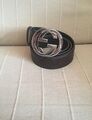 Ceinture Gucci Interlocking Guccissima Cuir Marron Boucle Argentée