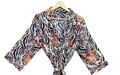 Indisch Orange L Tigergesicht Baumwolle Lang Kimono Bademantel Nacht Maxi Robe