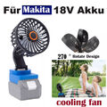 Mini Tragbarer Ventilator Camping Outdoor 270° Drehbar Für Makita 18V Akkus DE