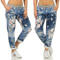 Jogpants Damen Sport- und Freizeit Hose leichte Jogginghose Jeans Optik GR 36-44