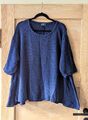 AKH ♥ sehr weite Stricktunika Pulli 50 52 54 Indigo Oversized A-Linie dehnbar