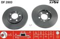 TRW SET 2X BREMSSCHEIBE DF2803 FÜR AUDI A1 8X + SPORTBACK A2 8Z A3 8L 96-18