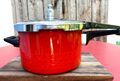 Schnellkochtopf SILIT Sicomatic 4,0 l Emaille Ø 22cm u.Deckel,Rot, 70er Vintage 