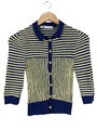 ZARA Strick Cardigan Damen Gr. DE 36 blau-blassgelb Casual-Look