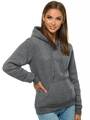 Kapuzenpullover Sweatshirt Langarmshirt Hoodie Unifarben Sport Damen OZONEE W02