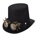 Steampunk-Zylinder, schwarz, für Herren und Damen, Steampunk-Hut für Urlaub,