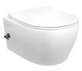 Spülrandloses Taharet Dusch WC inkl. Armatur + Sitz Toilette mit Bidet Funktion