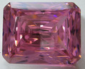 1 Cubic Zirkonia 10x8 mm, Octagon, pink, Princess-, synthetischer Edelstein