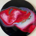 40 cm - Acryl Pouring auf Holz - Epoxidharz