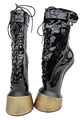 Extrem Pony Pet Play High Heels Boots schwarz gold Gr 36-46 Horse shoes 