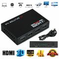 1 IN 4 OUT HDMI Splitter Switch Adapter Umschalter Verteiler 4K 3D +USB Kabel DE