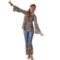 Kostüm Damen Hippie Boho Girl 60er 70er Flower Power Retro Fasching Karneval