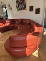 Ledersofa Natuzzi Kalbsleder Designer Retro Vintage 60‘s 70‘s