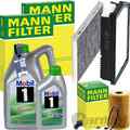 MANN INSPEKTIONSPAKET+MOBIL 1 5W-30 ÖL passend für KIA PRO CEED JD 1.4-1.6 CRDi