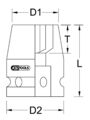 KS TOOLS 3/4" Sechskant-Kraft-Stecknuss, kurz, 60mm (515.1360)