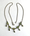 Kette Panzerkette Collier mit  Peridot Anhänger 925 Silber (2792)