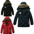 Kinder Jungen Winter Dicker Mantel Winterjacke Stepp Mantel Kapuze Parka Warm~