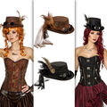 Steampunk Hut Gothic Zylinder Viktorianische Kopfbedeckung Zylinderhut Punk 